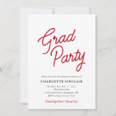 Invitation simple de fête de fin d'études à budget (Devant)
