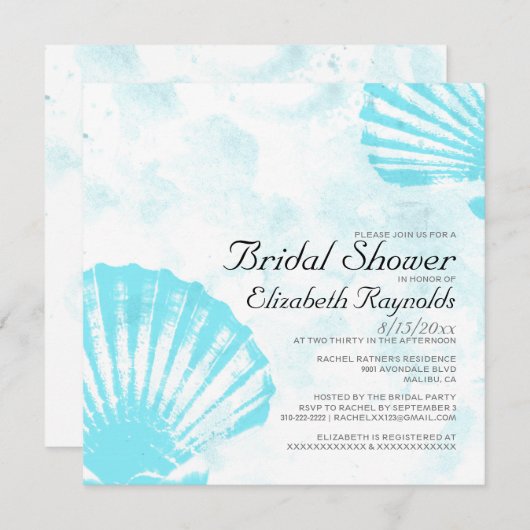 Invitation simple de Fête de la mariée de (Devant / Derrière)