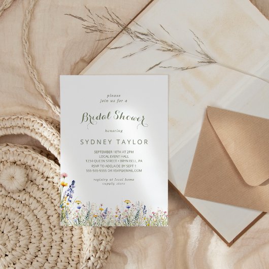 Invitation simple de fete de mariage avec des fleu