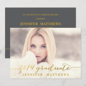 Invitation simple de fête de remise des diplômes (Devant / Derrière)