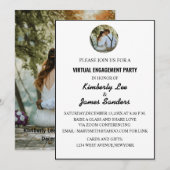 Invitation simple de fête d'engagement virtuel ave (Devant / Derrière)