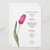 Invitation simple de fleur de tulipe (Devant / Derrière)
