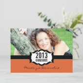 Invitation simple de graduation, Orange (Debout devant)