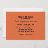 Invitation simple de graduation, Orange (Dos)