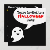 Invitation simple de Halloween de bulle de la (Devant / Derrière)