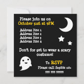 Invitation simple de Halloween de bulle de la (Dos)