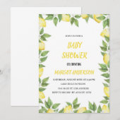 INVITATION SIMPLE DE LA BABYSHOWE DE CITRON (Devant / Derrière)