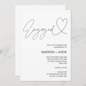 Invitation simple de la partie d'engagement noir e (Devant / Derrière)