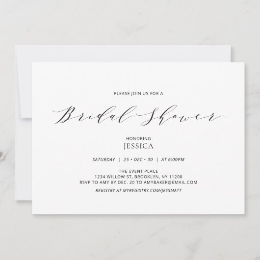 Invitation simple de mariage beige pour la fête pr (Devant)