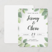 Invitation Simple de Mariage pour Réserver la Date (Devant / Derrière)