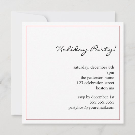 Invitation simple de partie d'arbre de lumière de (Dos)