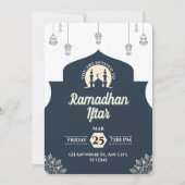 Invitation simple de Ramadan Iftar Bleu (Portrait) (Devant)
