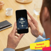 Invitation simple de Ramadan Iftar Bleu (Portrait)