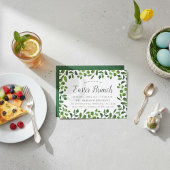 Invitation Simple Déjeuner de Pâques avec Feuillage de Printe