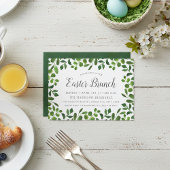 Invitation Simple Déjeuner de Pâques avec Feuillage de Printe