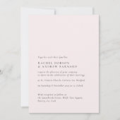 Invitation Simple Delicy Blush Romantic Soft Rose Rose (Devant)