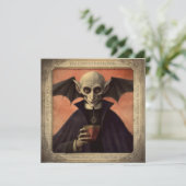 Invitation Simple Déplaisant Vintage Dracula Halloween (Debout devant)