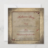 Invitation Simple Déplaisant Vintage Dracula Halloween (Dos)