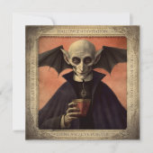 Invitation Simple Déplaisant Vintage Dracula Halloween (Devant)