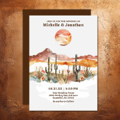 Invitation Simple Desert Cactus Western Boho Mariage