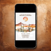 Invitation Simple Desert Cactus Western Boho Mariage