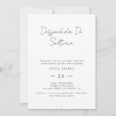 Invitation Simple Despedida De Soltera Fête des mariées espag (Devant)