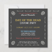 Invitation simple Dia de Muertos crâne et bougies (Dos)