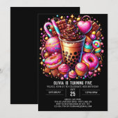 Invitation Simple Digital Candyland Digital Anniversaire (Devant / Derrière)