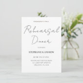 Invitation Simple Dîner de Répétition Mariage Noir & Blanc (Debout devant)