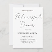 Invitation Simple Dîner de Répétition Mariage Noir & Blanc (Devant)