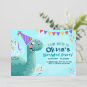 Invitation simple Dinosaur fête d'anniversaire (Debout devant)