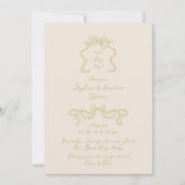 Invitation Simple Doodé manuscrit Bow Cream Mariage de mousse (Devant)