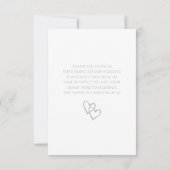 Invitation Simple Double Cœur Gris Remerciement de Mariage (Dos)