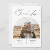 Invitation Simple Double fête Photo Graduation Party (Devant)