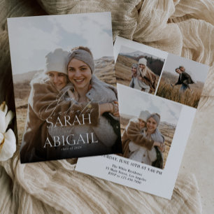 Invitation Simple Double fête Photo Graduation Party