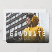 Invitation Simple Double Ligne Graduate Photo Party (Devant)