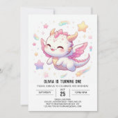 Invitation Simple Dragon 1er anniversaire (Devant)