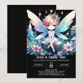 Invitation Simple Dreamy Fairy Anniversaire (Devant / Derrière)