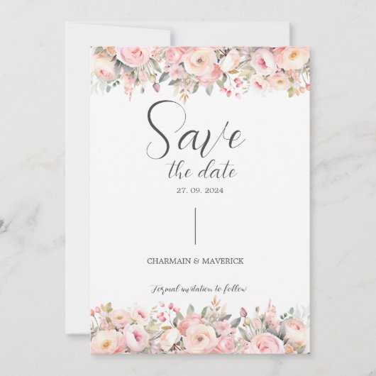 Invitation Simple Dreamy Script Photo Wedding Enregistrer la  (Devant)