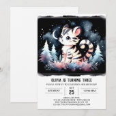 Invitation Simple Dreamy Tiger Birthday (Devant / Derrière)