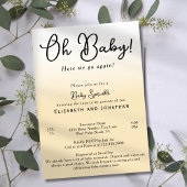 Invitation Simple Drôle Oh Bébé Jaune 2ème Baby Sprinkle
