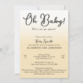 Invitation Simple Drôle Oh Bébé Jaune 2ème Baby Sprinkle (Devant)