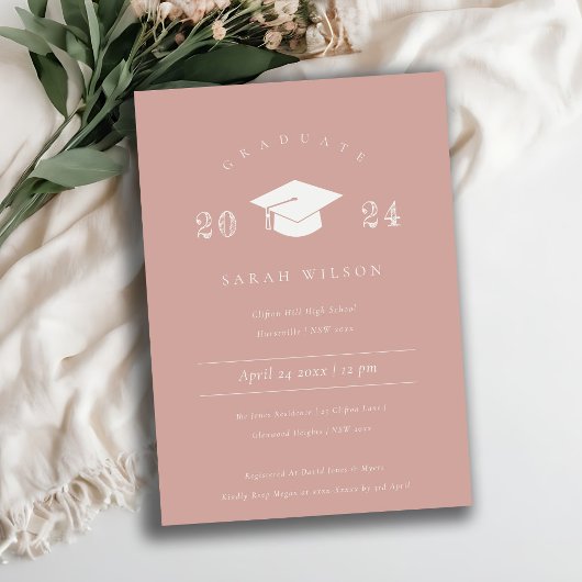 Invitation Simple Dusky Blush Pink Party
