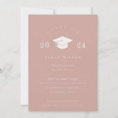 Invitation Simple Dusky Blush Pink Party (Devant)