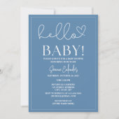 Invitation simple Dusty Blue Baby shower (Devant)