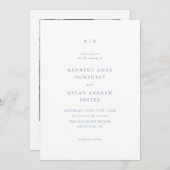 Invitation Simple Dusty Blue élégant mariage code QR (Devant / Derrière)