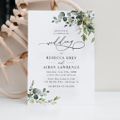 Invitation Simple Dusty Blue Eucalyptus Mariage de verdure