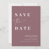 Invitation Simple Dusty Purple Photo Minimaliste Enregistrer (Devant)