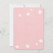 Invitation Simple Dusty Rose mignonne Daisies Fille fête d'an (Dos)