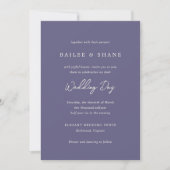 Invitation Simple Dusty violet Mariage moderne (Devant)